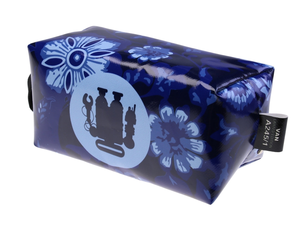 ...BLUE BEAUTY CASE WITH FLORAL FANTASY.