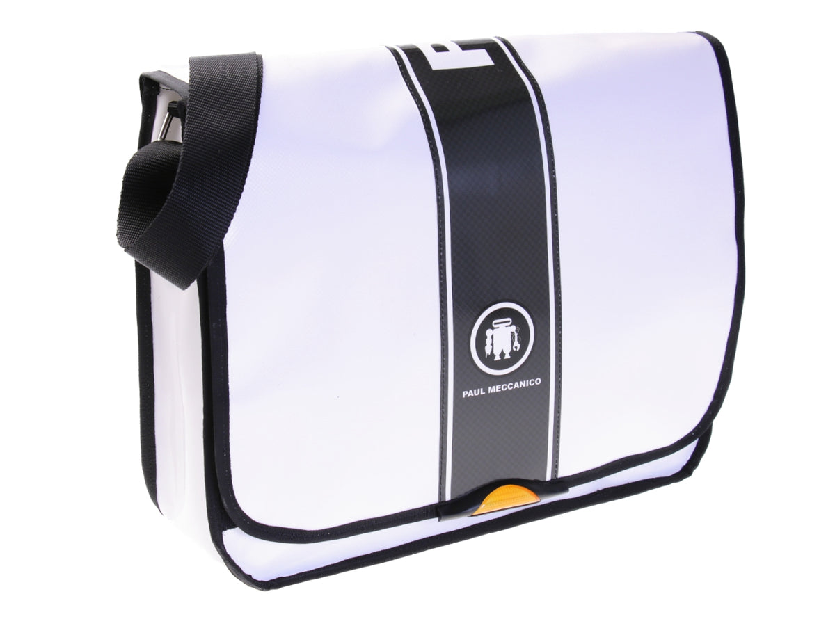 WITTE MESSENGER TAS. MODEL SPOT VAN VRACHTWAGENZEIL.