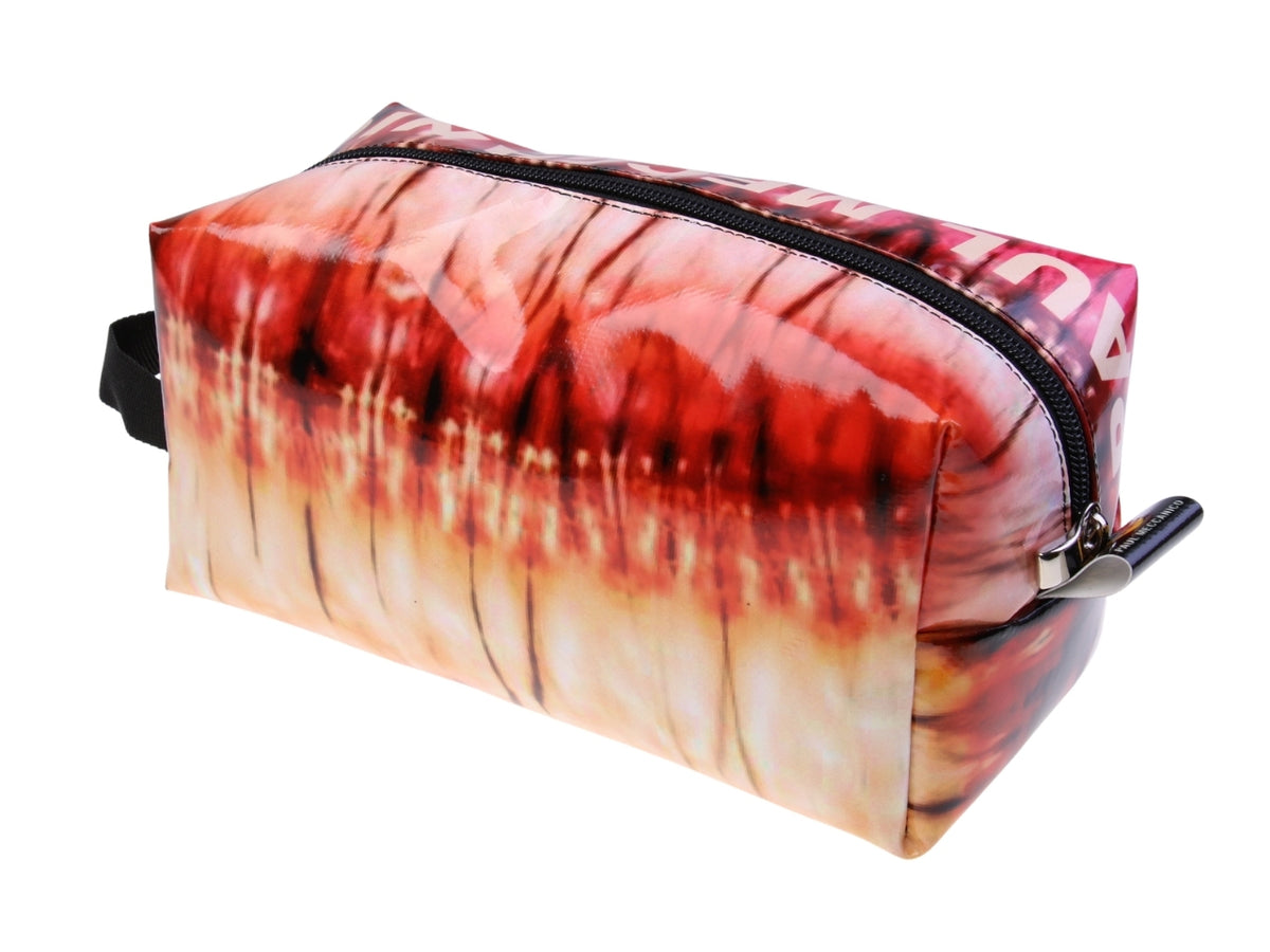 BEAUTY CASE ROSSO E BEIGE FANTASIA TIE DYE.