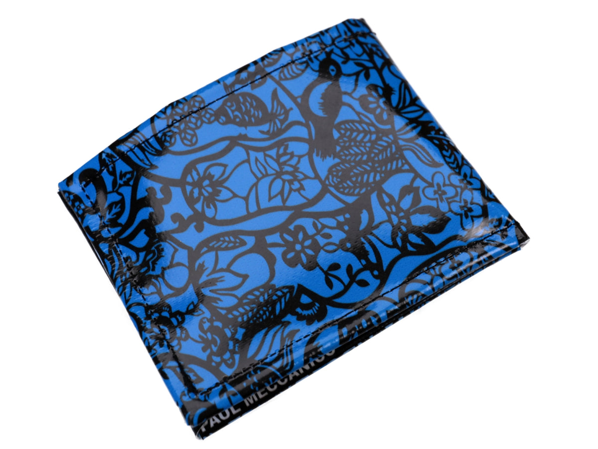 BLAUWE HEREN PORTFEUILLE MET PAISLEY FANTASIE. MODEL CRIK VAN VRACHTWAGENZEIL.