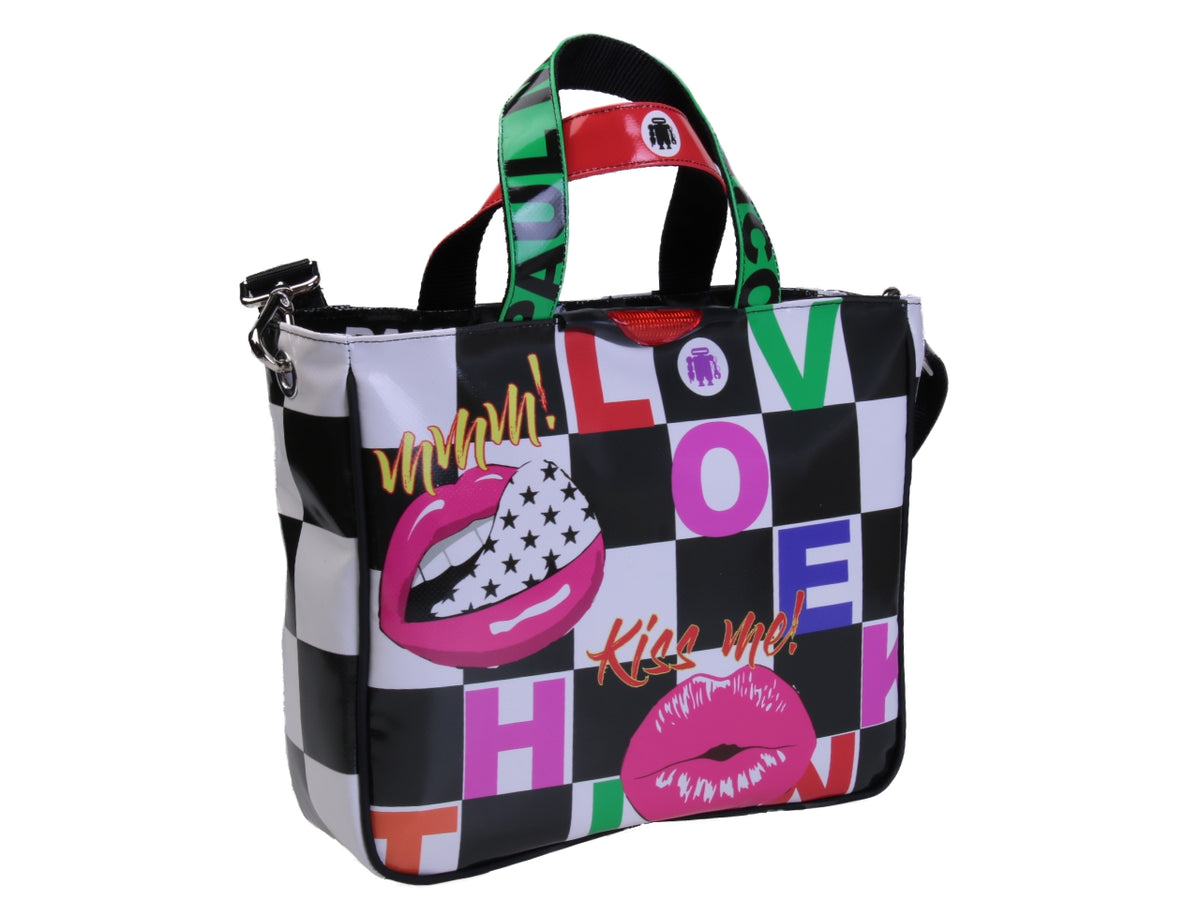 TOTE BAG POP STIJL. MODEL GLAM GEMAAKT VAN VRACHTWAGENZEIL.