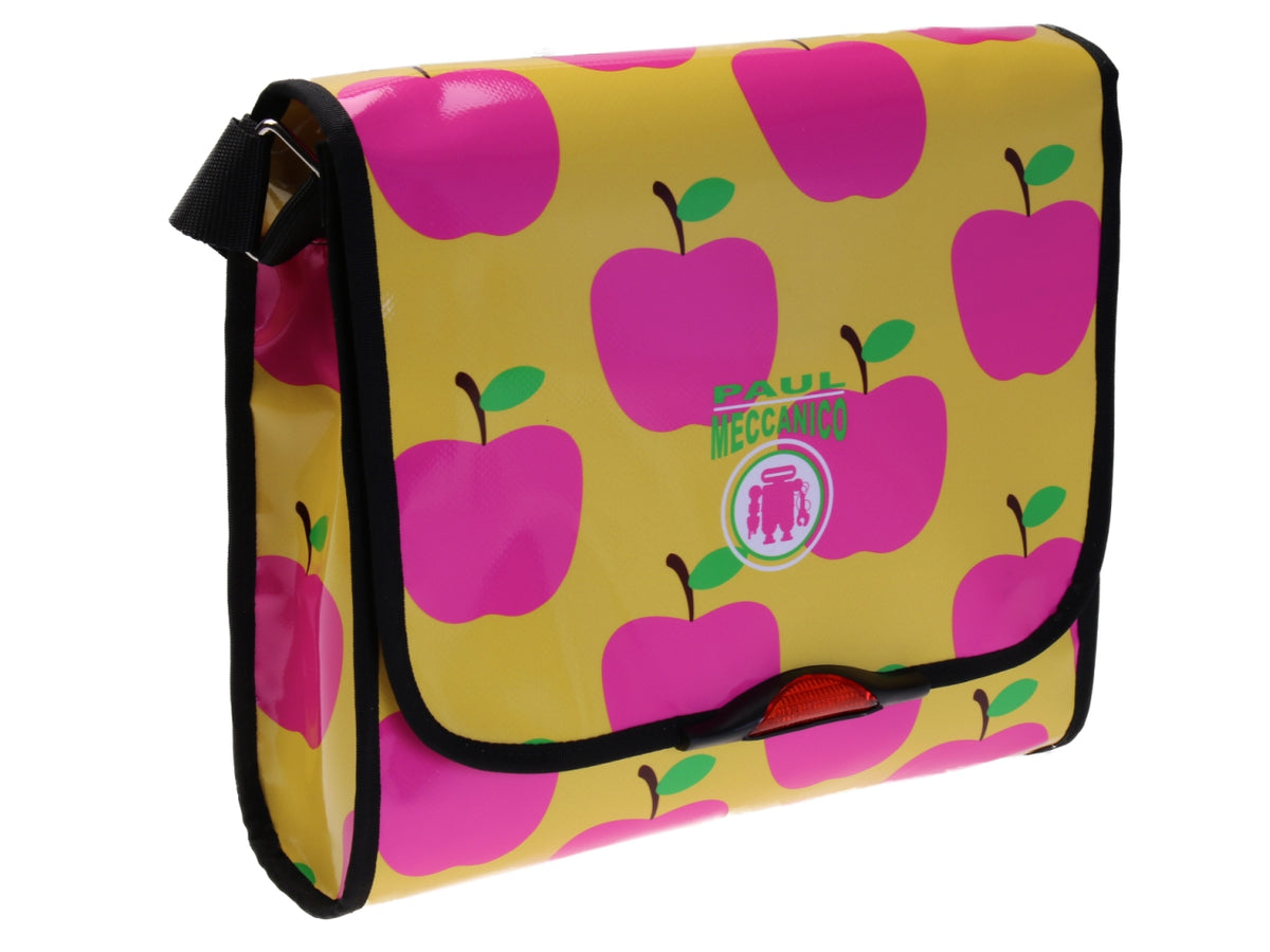 GELE CROSSBODY TAS &quot;APPLE&quot;. MODEL BREAK GEMAAKT VAN VRACHTWAGENZEIL.