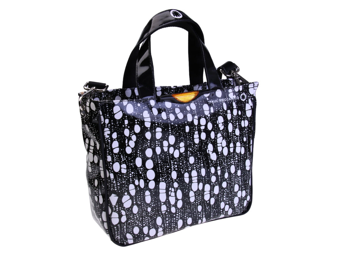 MEERKLEURIGE TOTE BAG MET ANIMALIER FANTASIE. MODEL GLAM GEMAAKT VAN VRACHTWAGENZEIL.