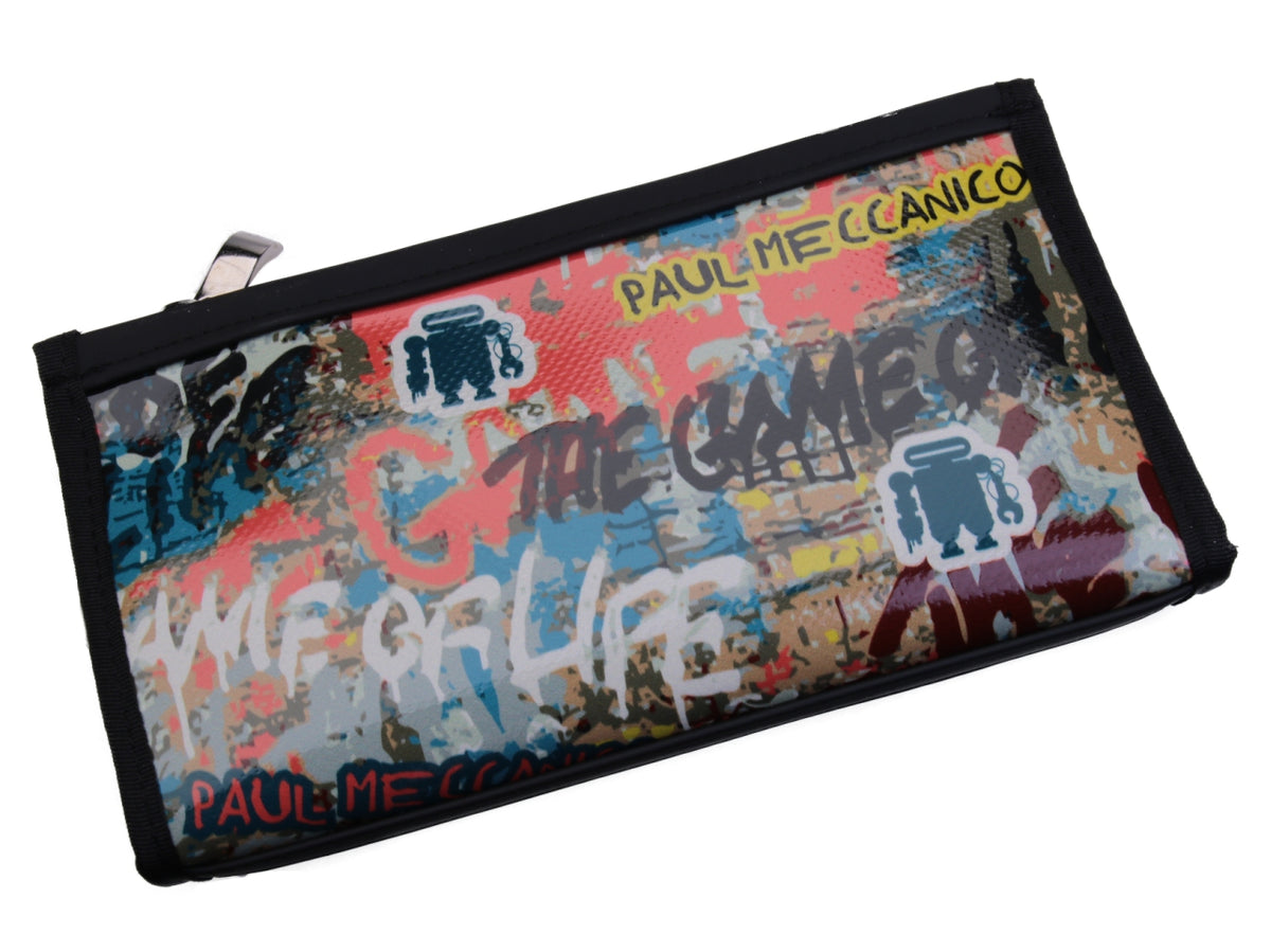 LARGE WOMEN&#39;S WALLET MURALES FANTASY. MODEL PIT MADE OF LORRY TARPAULIN. - Limited Edition Paul Meccanico