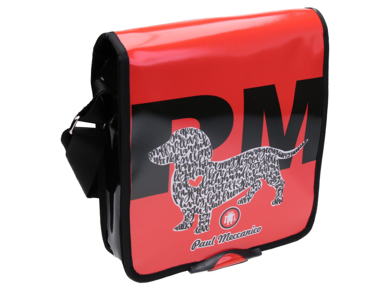 RED CROSSBODY BAG. MODEL BAUBAU MADE OFF LORRY TARPAULIN. - Special Edition Paul Meccanico