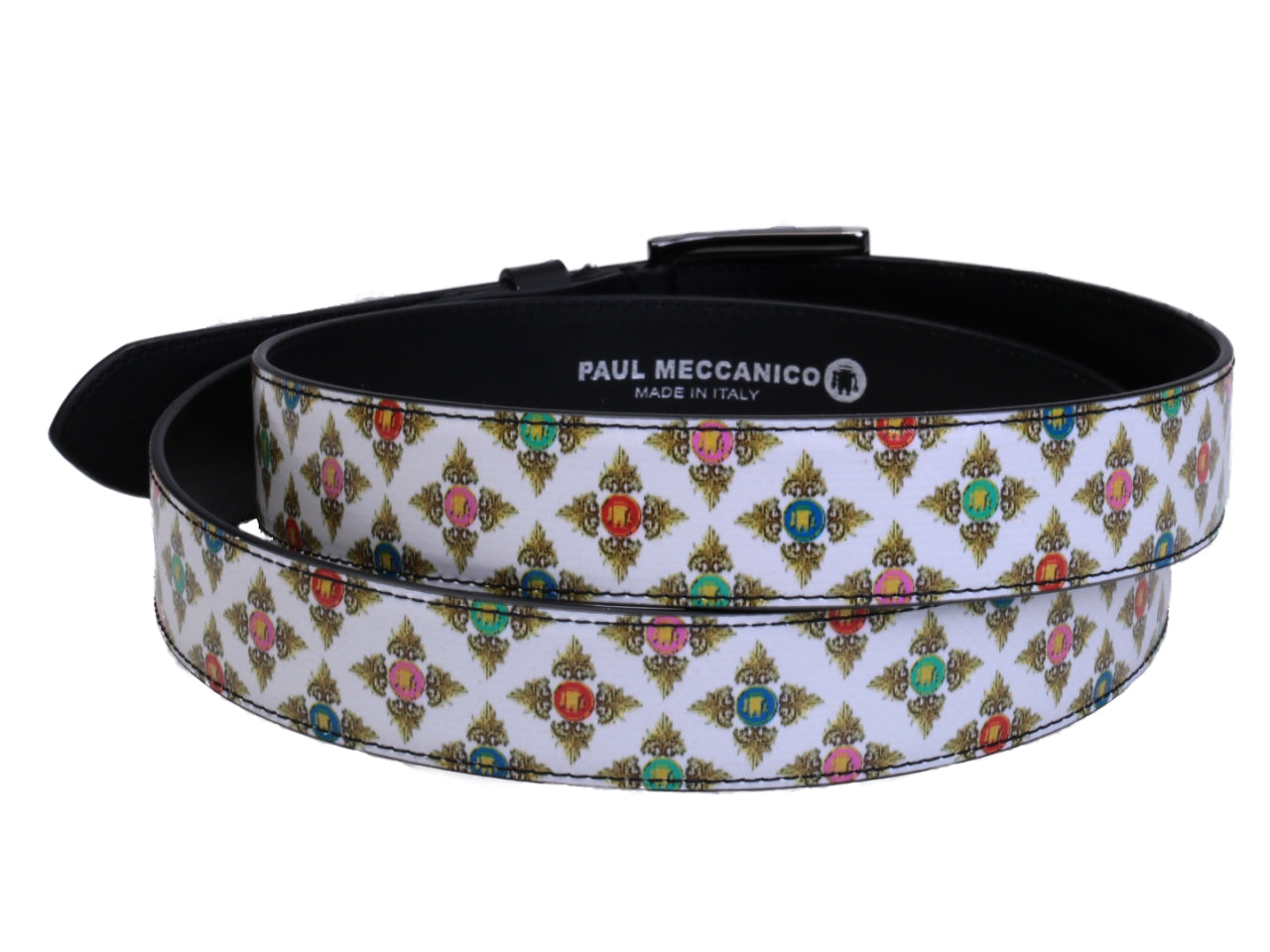 WHITE WOMEN'S BELT WITH LIBERTY FANTASY MADE OF LORRY TARPAULIN. - Unique Pieces Paul Meccanico