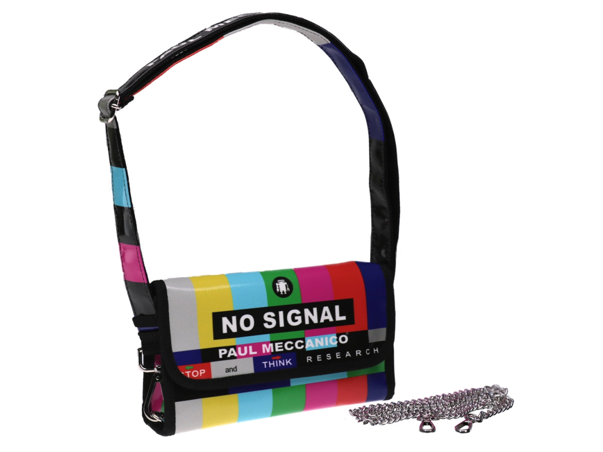 CLUTCH BAG MULTICOLOR &quot;NO SIGNAL&quot;. MODEL CANDY MADE OF LORRY TARPAULIN. - Limited Edition Paul Meccanico