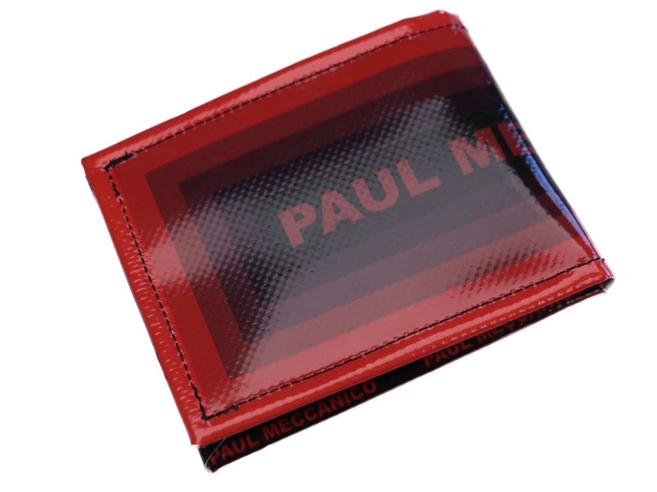 MEN'S WALLET RED. MODEL CRIK MADE OF LORRY TARPAULIN. - Limited Edition Paul Meccanico