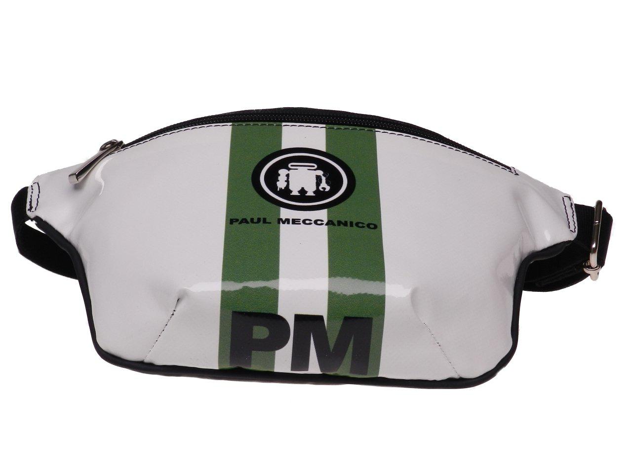 HIP BAG GREEN, WHITE AND BLACK COLOURS MADE OF LORRY TARPAULIN FLEX MODEL. - Limited Edition Paul Meccanico