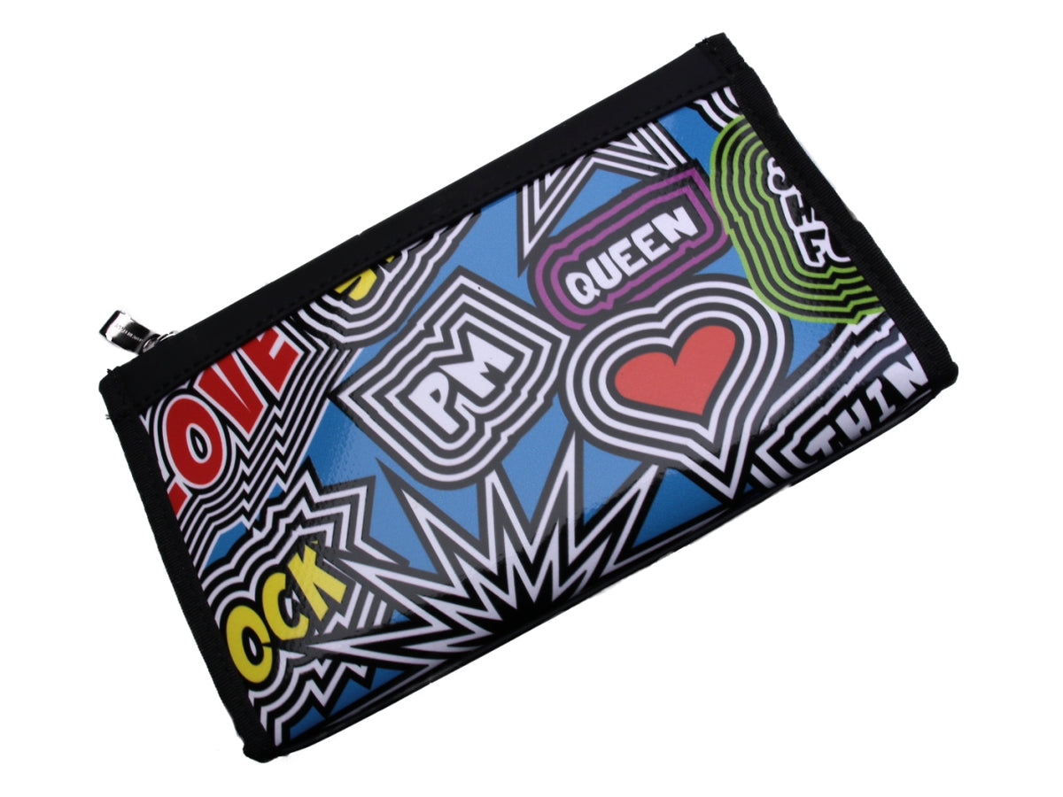 LARGE WOMEN&#39;S WALLET &quot;POP ART&quot;. MODEL PIT MADE OF LORRY TARPAULIN. - Limited Edition Paul Meccanico