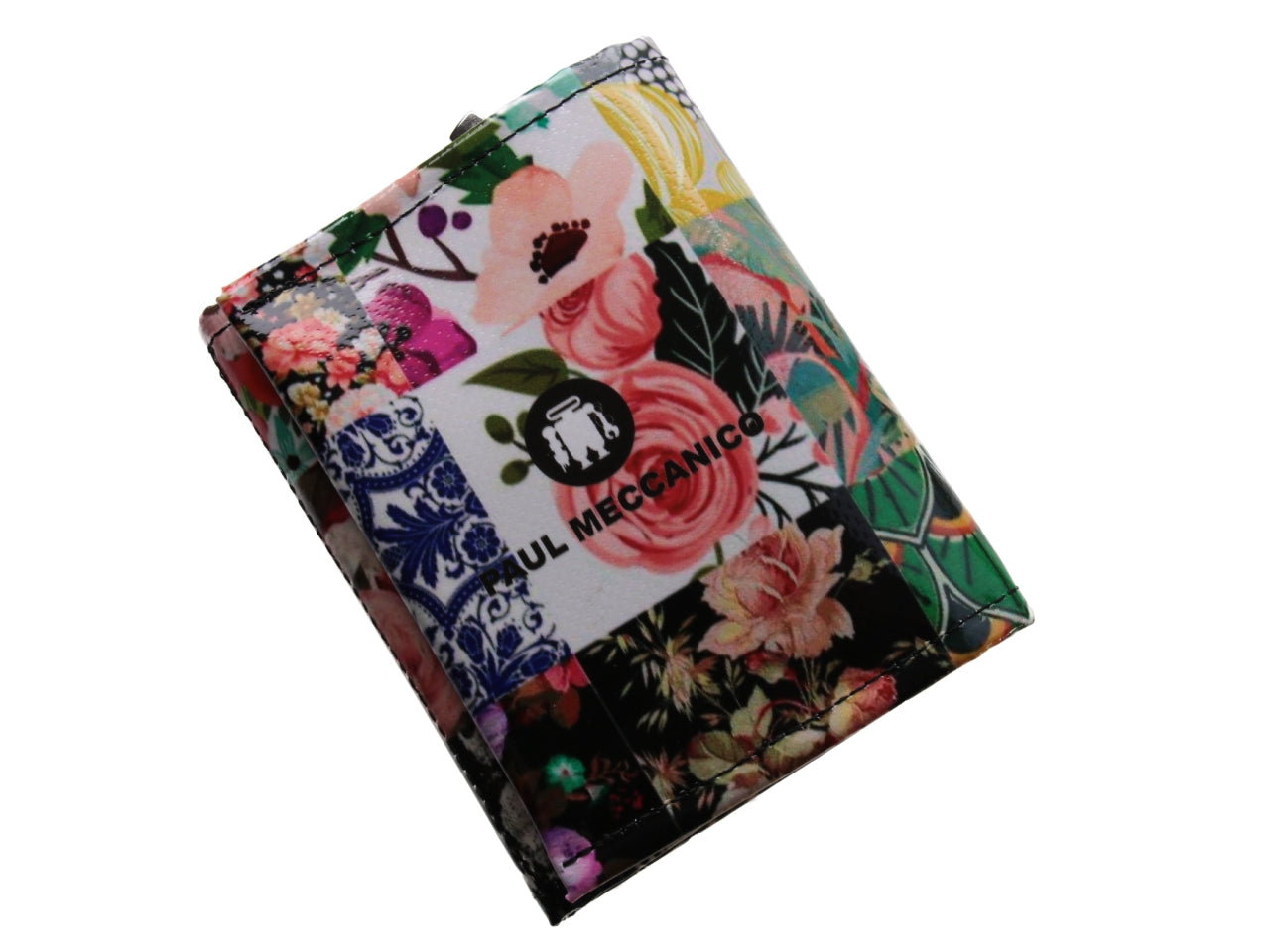 WOMEN'S WALLET FLORAL FANTASY. MODEL TREK MADE OF LORRY TARPAULIN. - Limited Edition Paul Meccanico