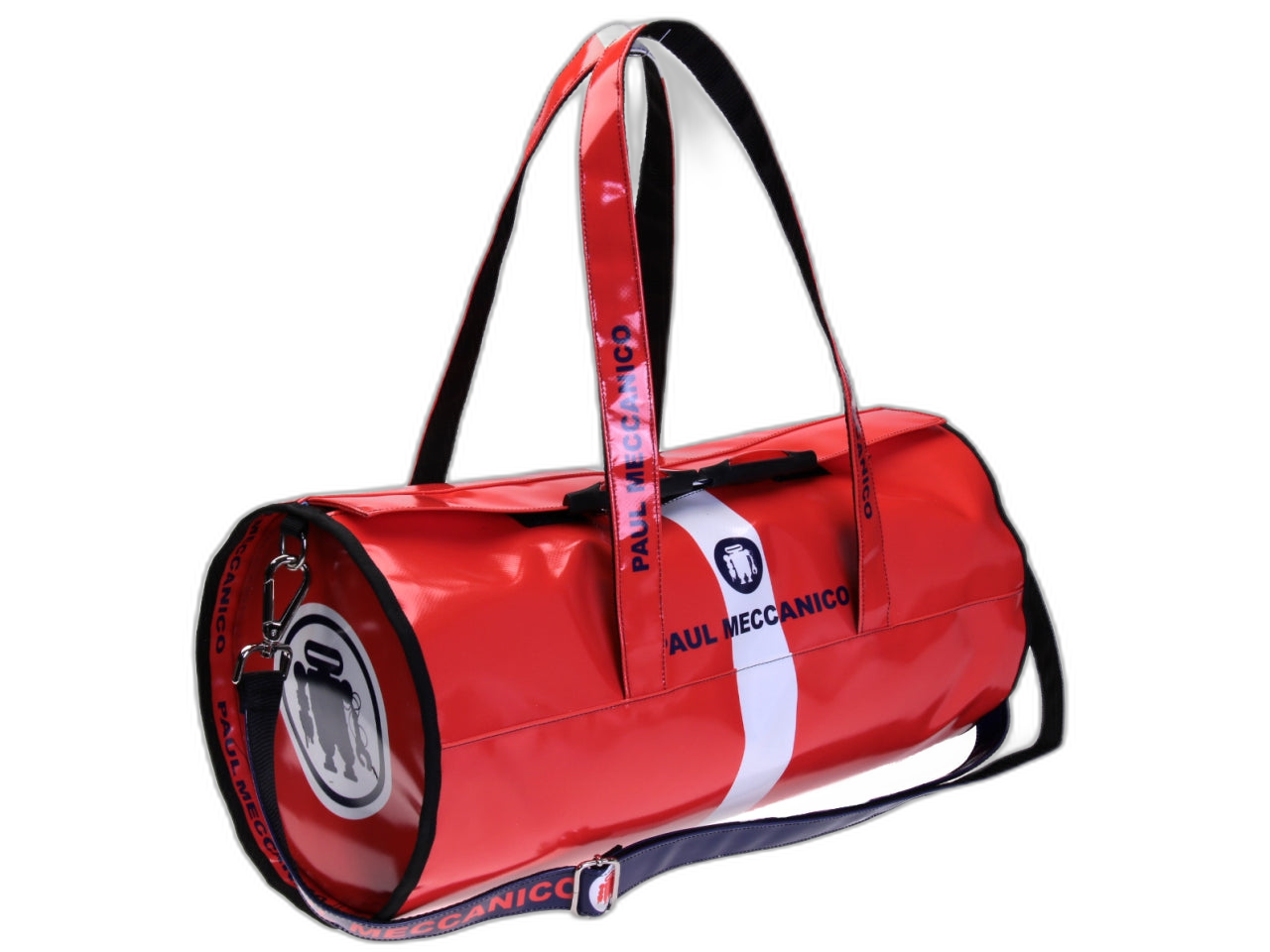 BORSA SPORTIVA ARANCIONE. MODELLO AVVOLGIBILE REALIZZATO CON TELONE DA CAMION.