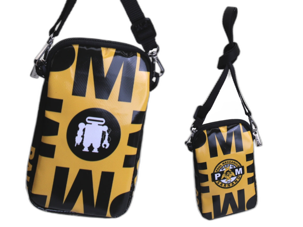 MINI BORSA A TRACOLLA COLORI GIALLO E NERO FANTASIA LETTERING "SARNANO".