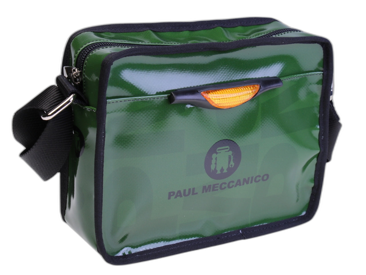...BORSA A TRACOLLA VERDE SCURO SENZA GENERE. MODELLO FRIK REALIZZATO CON TELONI DI CAMION.