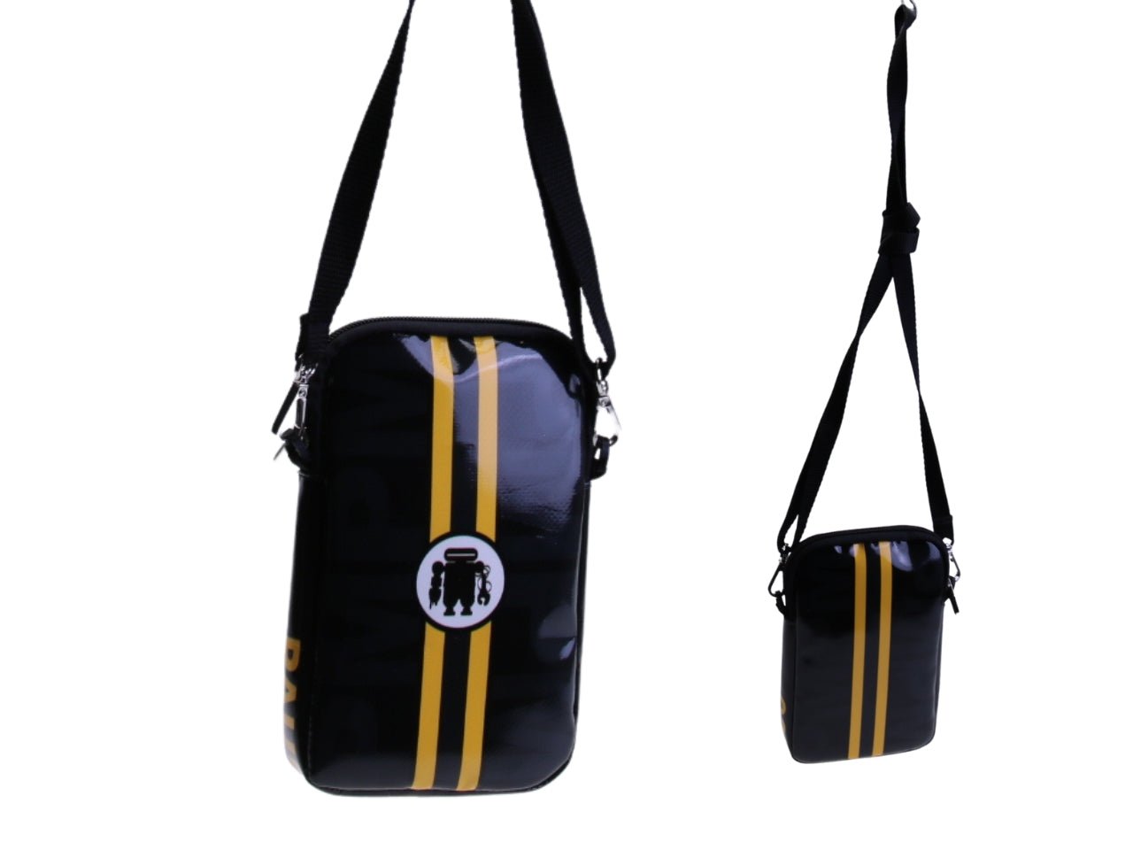 ....BORSA PER CELLULARE NERA E GIALLA.