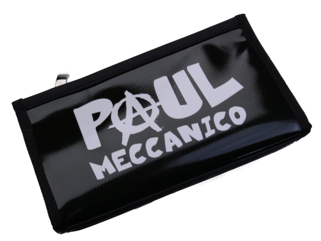 PORTAFOGLIO GRANDE DA DONNA BIANCO E NERO PAUL MECCANICO. FOSSA MODELLO REALIZZATA CON TELONI DI CAMION. - Edizione limitata Paul Meccanico