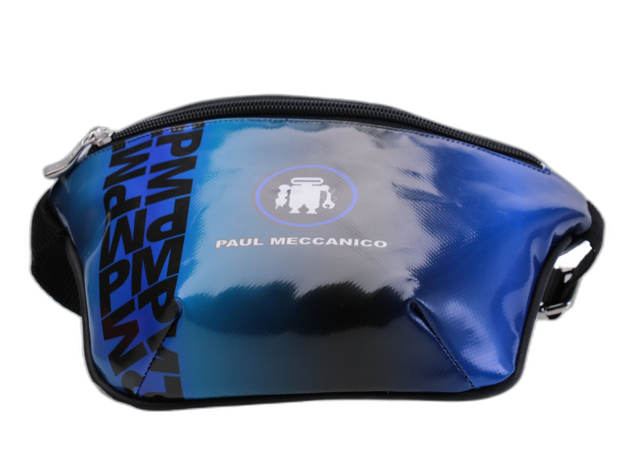 MARSUPIO BLU E AZZURRO CON FANTASIA SFUMATA. MODELLO FLEX REALIZZATO CON TELONE DA CAMION. - Edizione limitata Paul Meccanico