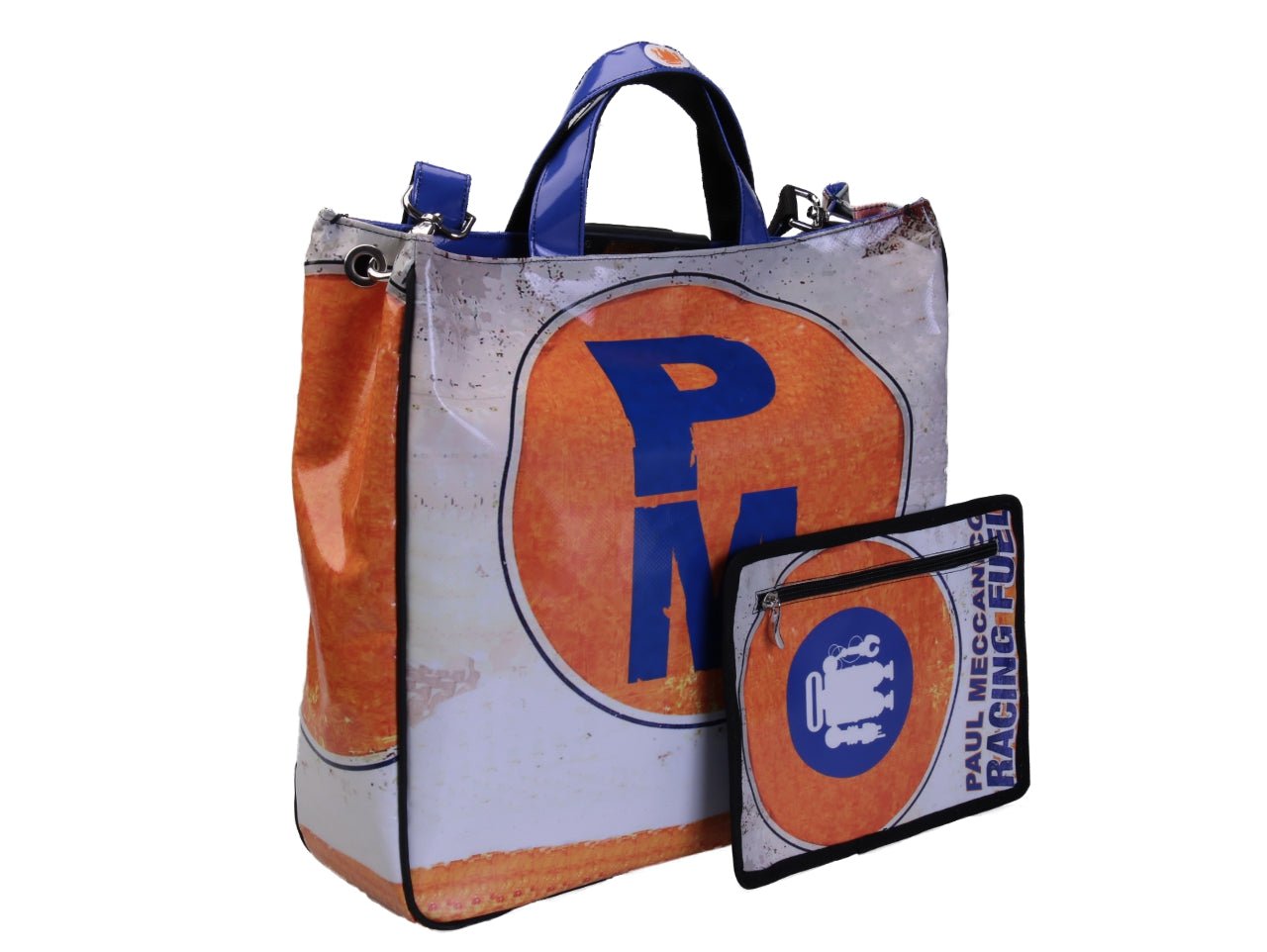 MAXI BORSA "RACING FUEL". MODELLO DI AIRSTONE REALIZZATO CON TELONI DI CAMION.