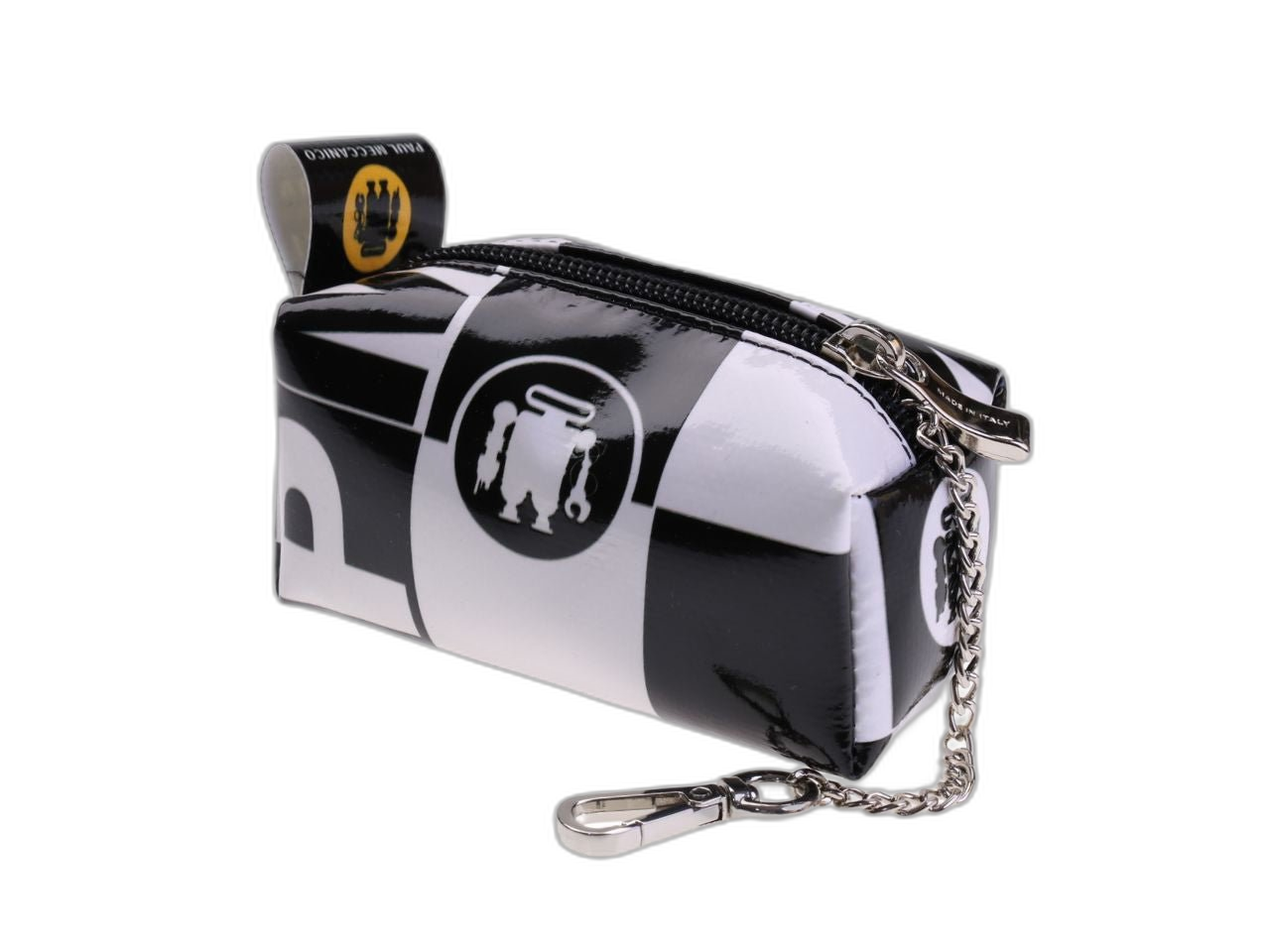 ...PORTACHIAVI A FORMA DI ASTUCCIO IN BIANCO E NERO CON FANTASIA A SCACCHI.