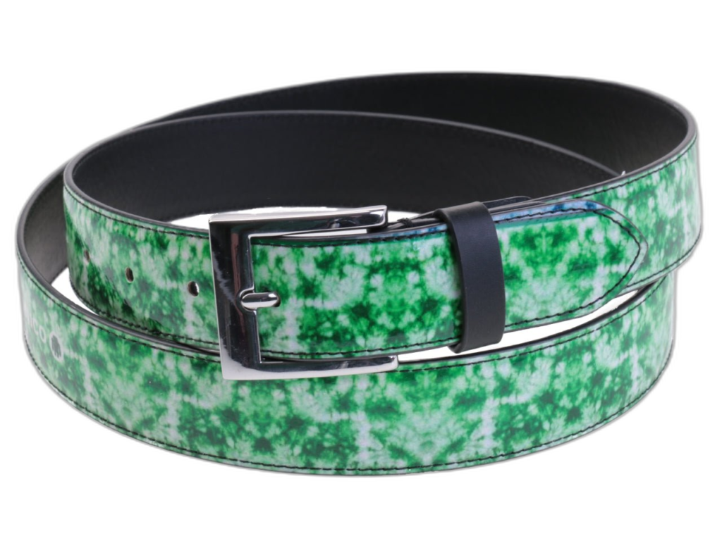 CINTURA DA DONNA VERDE FANTASIA TIE DYE REALIZZATA CON TELONI DI CAMION.