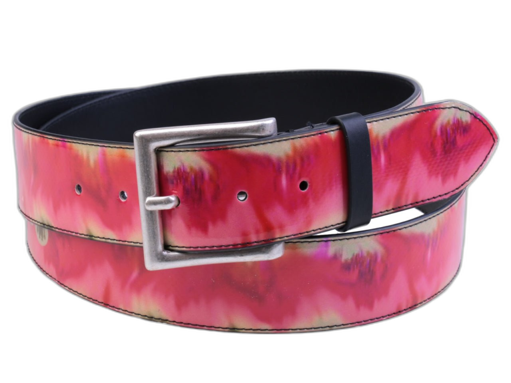 CINTURA DA UOMO IN FANTASIA TIE DYE REALIZZATA CON TELONI DI CAMION. - Pezzi unici Paul Meccanico