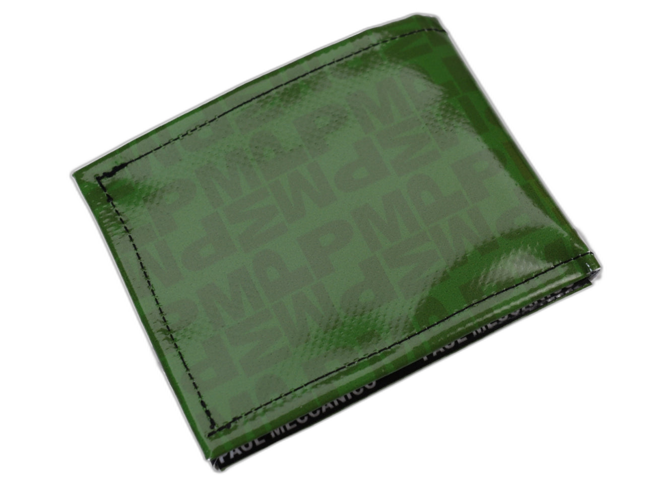 PORTAFOGLIO DA UOMO VERDE CON SCRITTA FANTASY. MODELLO CRIK REALIZZATO CON TELONI DI CAMION. - Edizione limitata Paul Meccanico