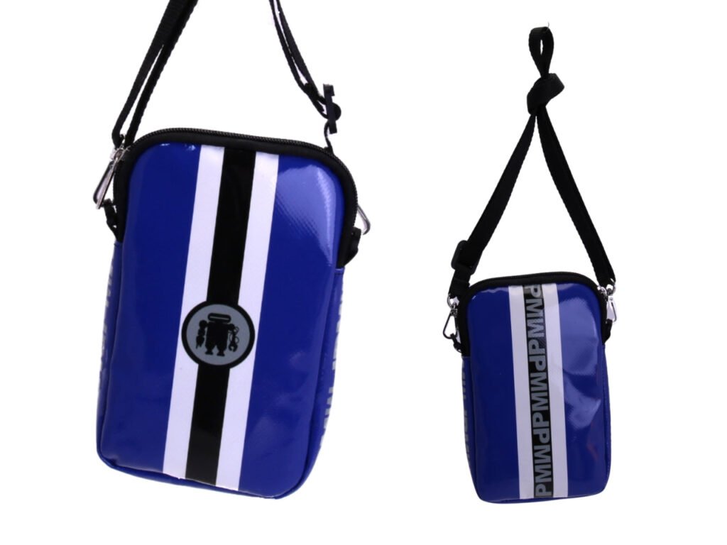 '- BORSA PER CELLULARE BLU E BIANCA.