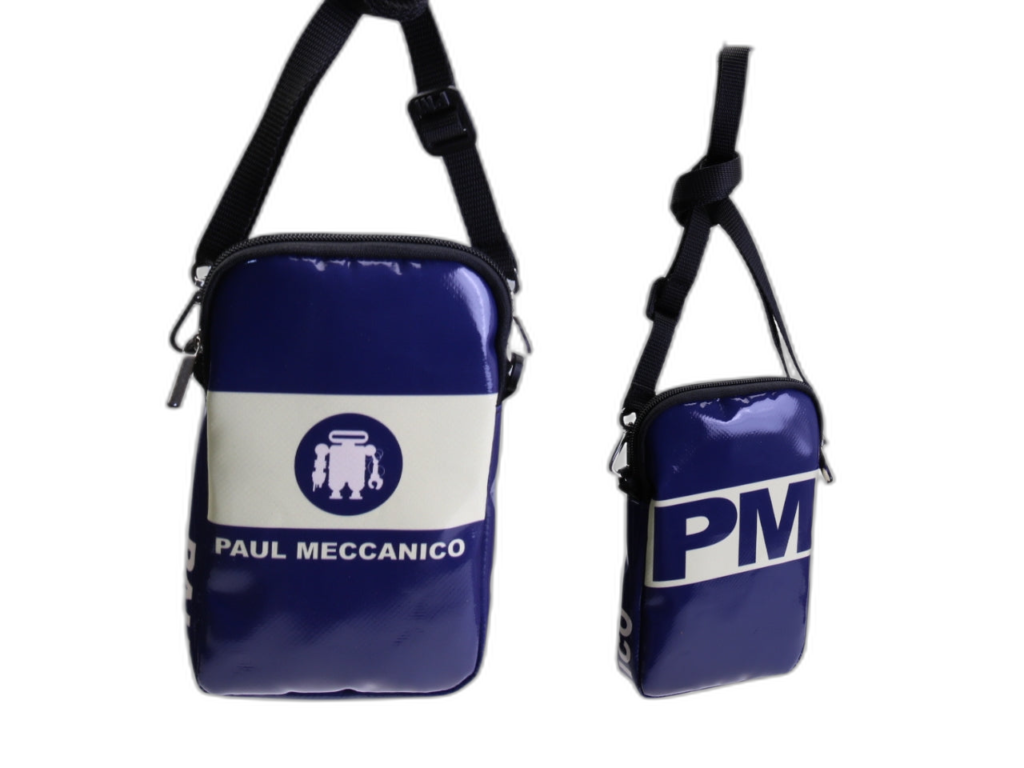 '- BORSA PER CELLULARE BLU E BIANCA.