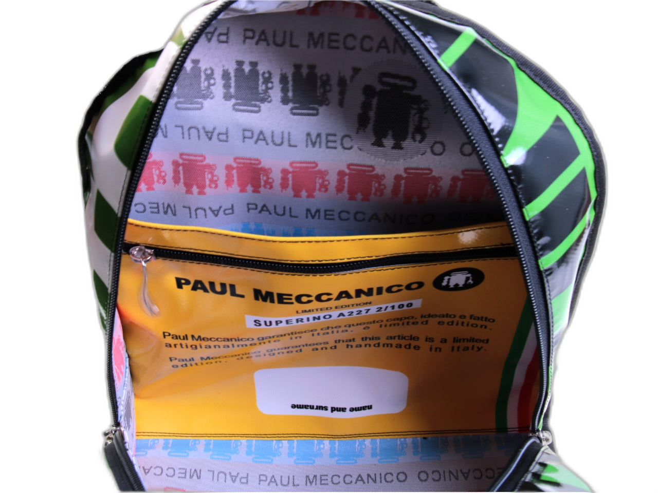 ZAINO ROSSO MODELLO SUPERINO REALIZZATO CON TELONI DI CAMION. - Edizione limitata Paul Meccanico
