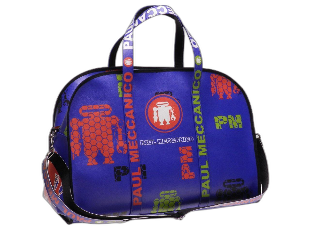 BORSA GRANDE DA VIAGGIO O SPORTIVA BLU ROYAL. MODELLO RAID IN ECOPELLE. - Pezzi unici Paul Meccanico