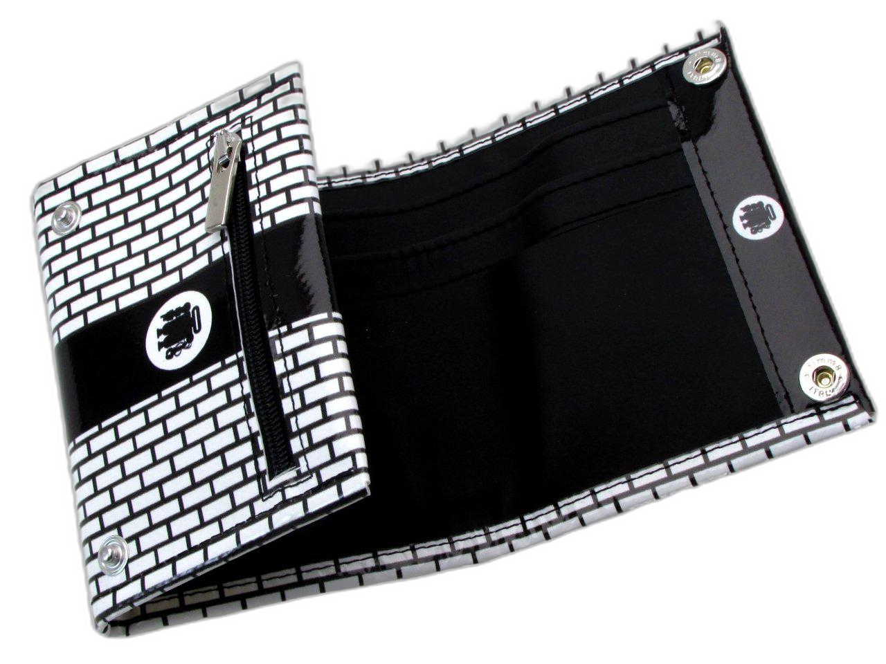 PORTAFOGLIO UNISEX NEI COLORI BIANCO E NERO. MODELLO TREK REALIZZATO CON TELONI DI CAMION. - Edizione limitata Paul Meccanico
