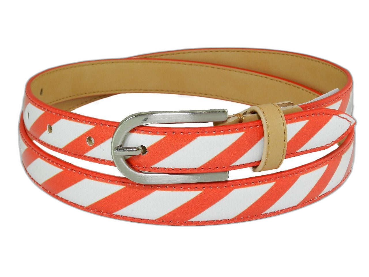 CINTURA DA DONNA PAUL MECCANICO. COLORI BIANCO E ROSSO CON FANTASIA GEOMETRICA. - Pezzi unici Paul Meccanico